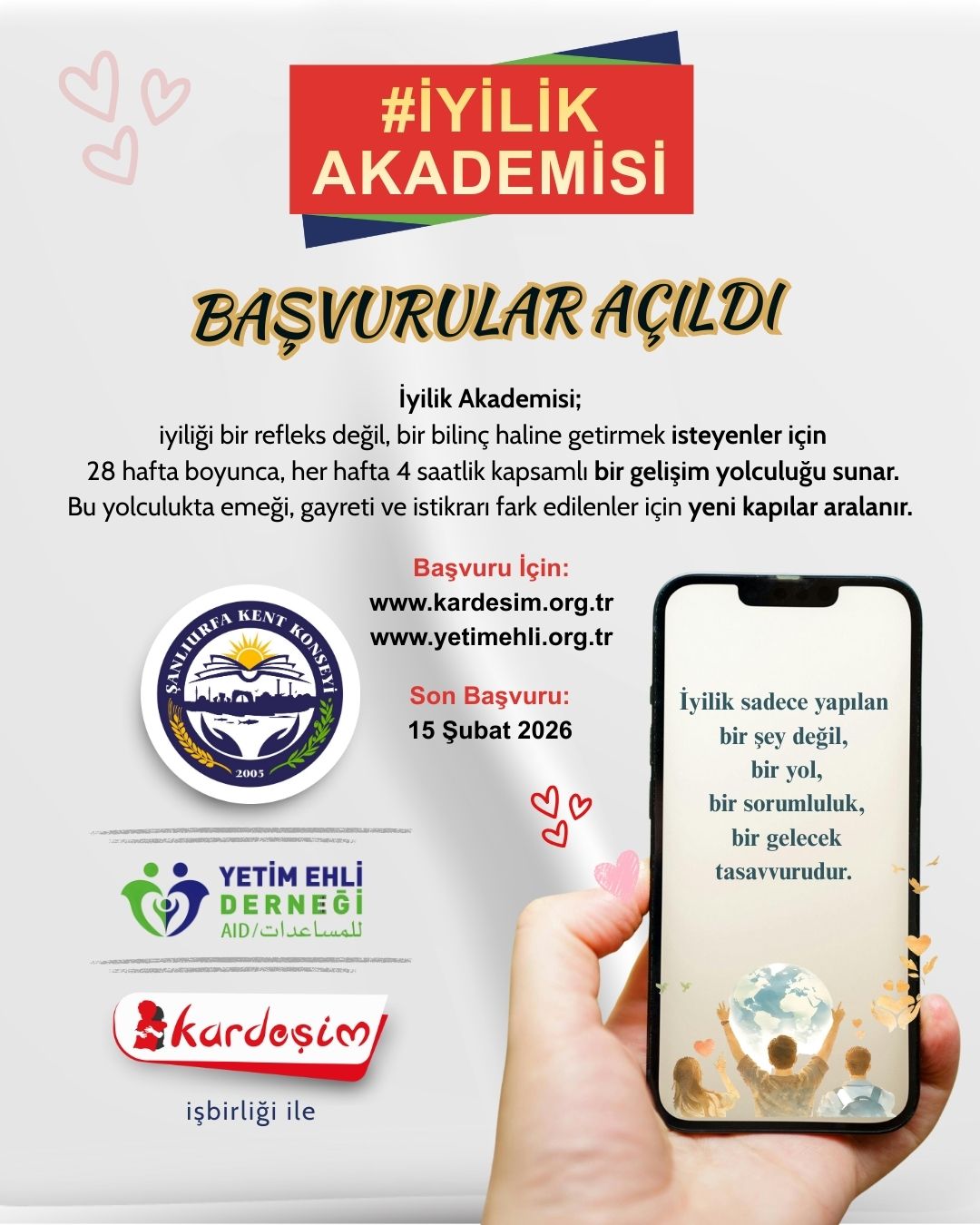 İyilik Akademisi Başvuruları Açıldı
